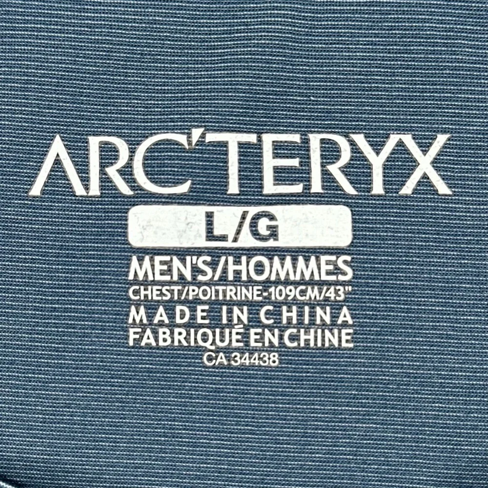 Arcteryx Cormac Long Sleeve Shirt Men Large Blue Grey Performance Outdoor Hiking - Picture 2 of 10